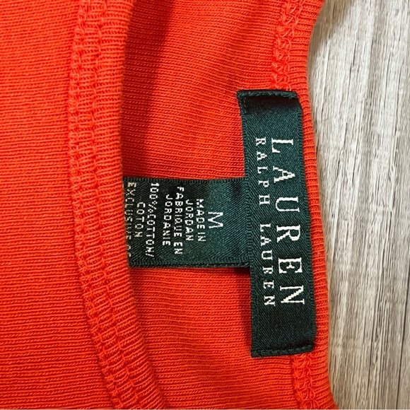 Lauren Ralph Lauren Minimal 100% Cotton Orange Top - M- Workplace/ Casual office - Picture 3 of 9